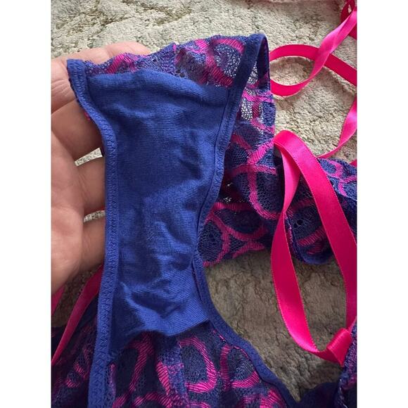 XL Ribbon Lace Blue & Multi & Pink Underwear - Picture 3 of 4